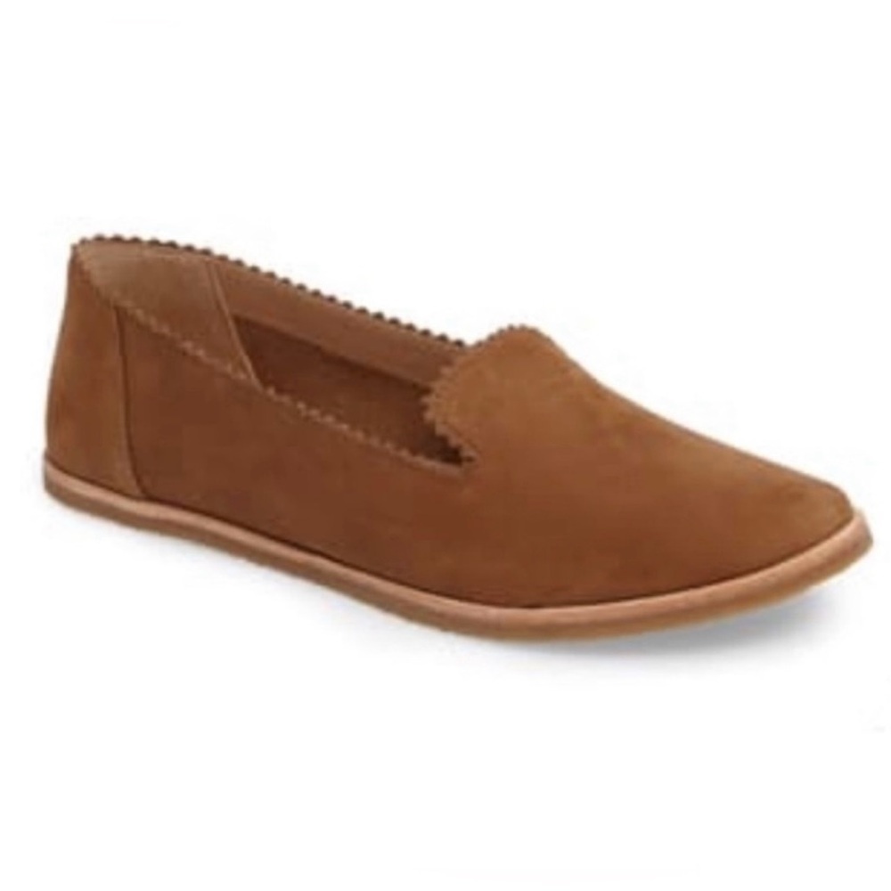 Ugg Vista Moccasin Ballet Flat Camel Suede Slip On Shoes SZ 12 Casual Comfy NWOT